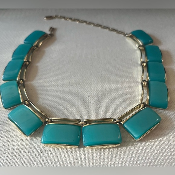 Elegant Gold and Blue Necklace - Picture 2 of 3